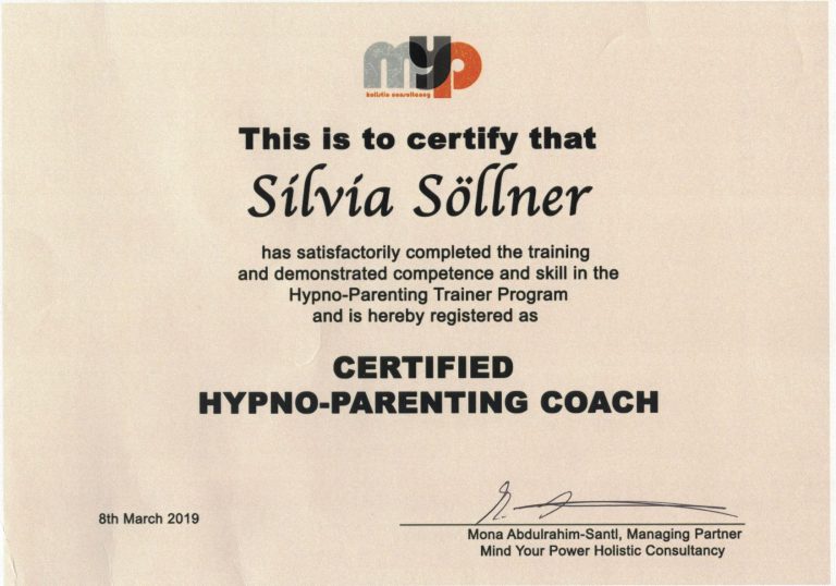 Zertifikat für Hypno-Parenting Coach