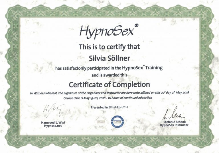 Zertifikat HypnoSex